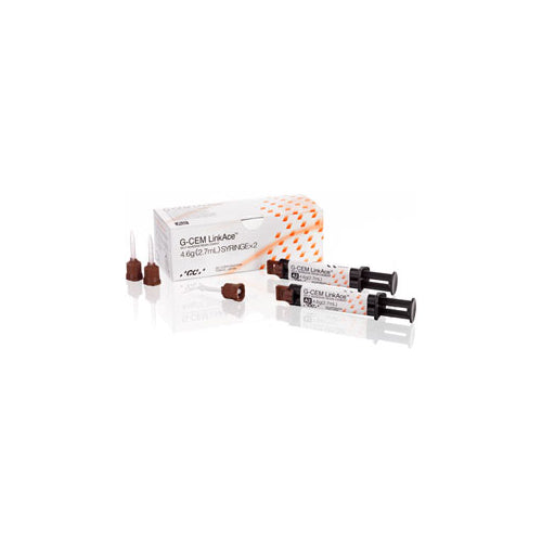 GC 004862 G-CEM LinkAce Resin Luting Cement Syringes 2.7 mL 2/Pk Translucent 004858 GC 004862 G-CEM LinkAce Resin Luting Cement Syringes 2.7 mL 2/Pk Translucent 004858